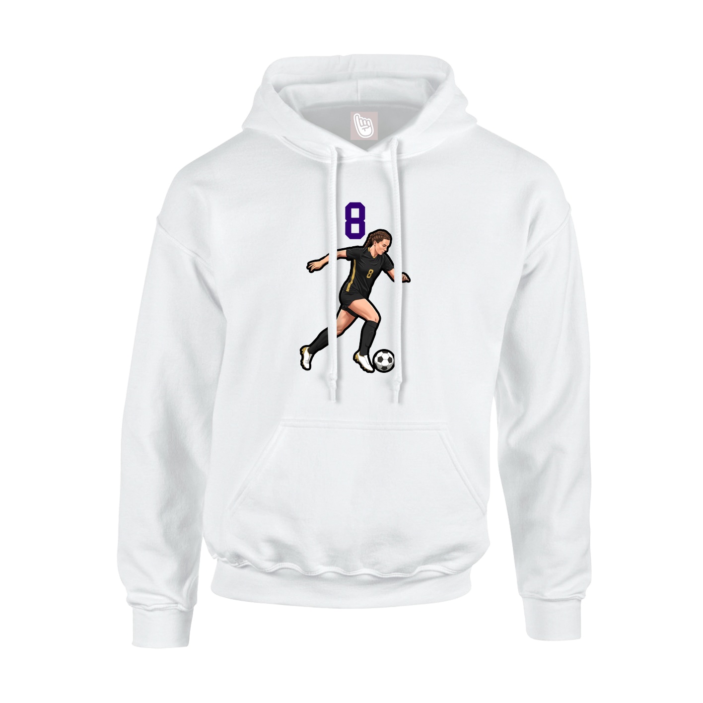 Hoodie — Number Top in White