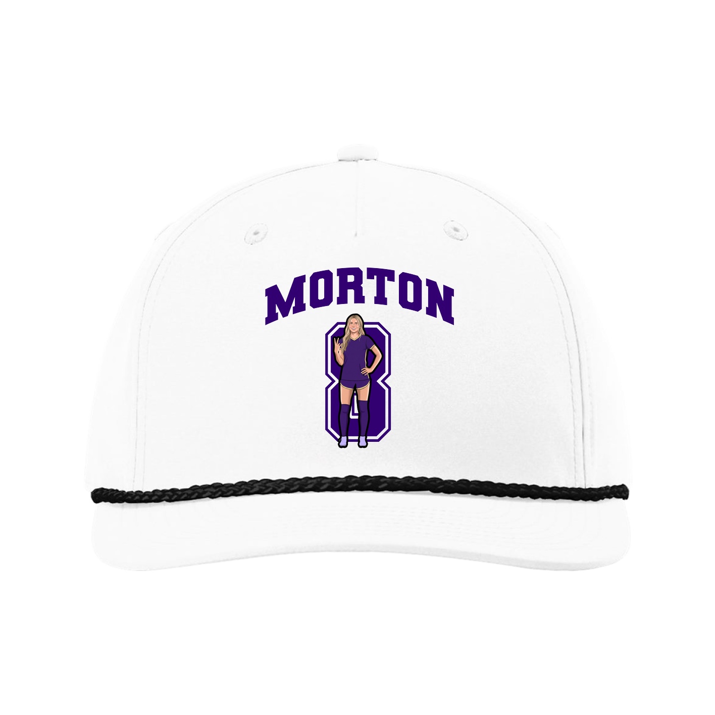 Five-Panel Classic Rope Cap — Number in White