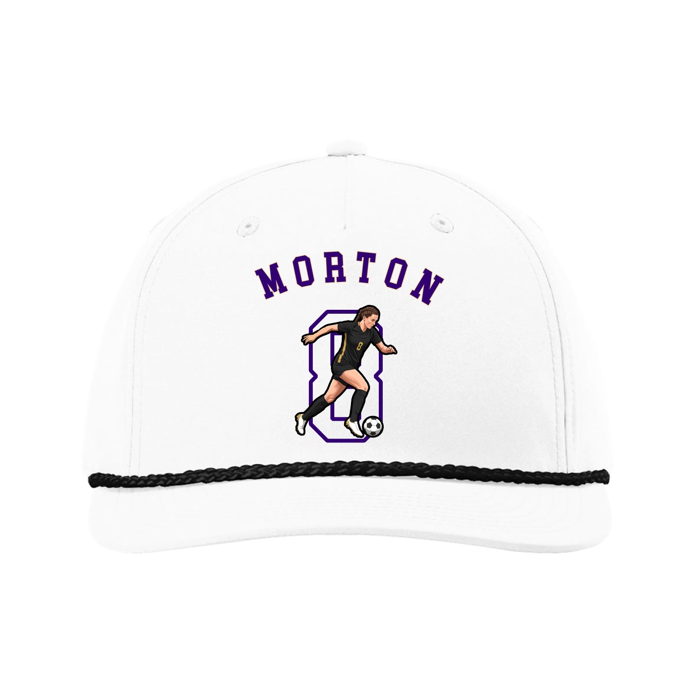 Five-Panel Classic Rope Cap — Shirsey Arch in White
