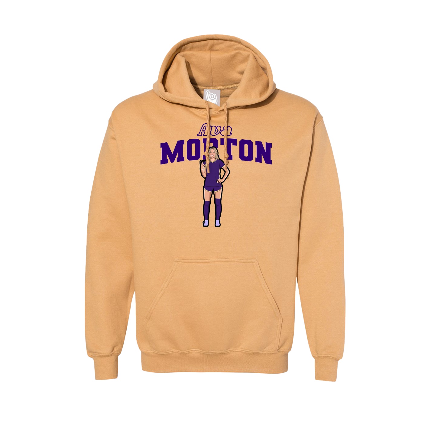 Hoodie — Name Arch in Vegas Gold