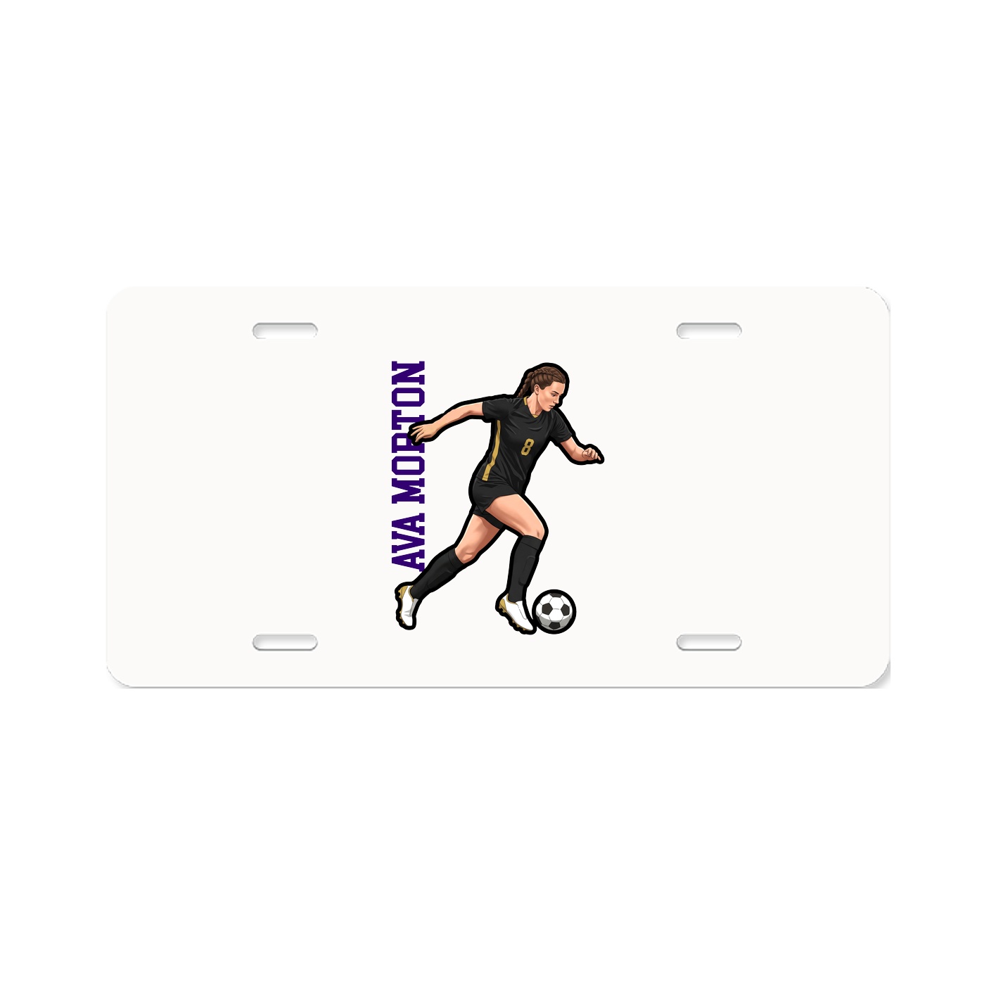 License Plate — Name Vertical in Classic