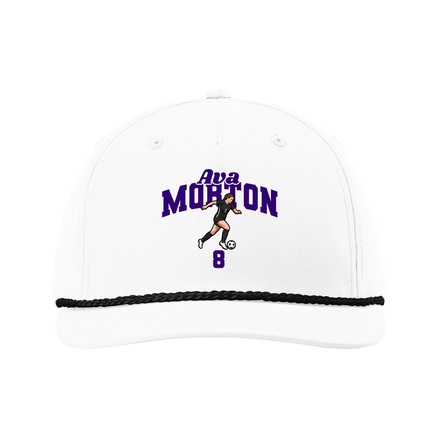 Five-Panel Classic Rope Cap — Signature Arch in White