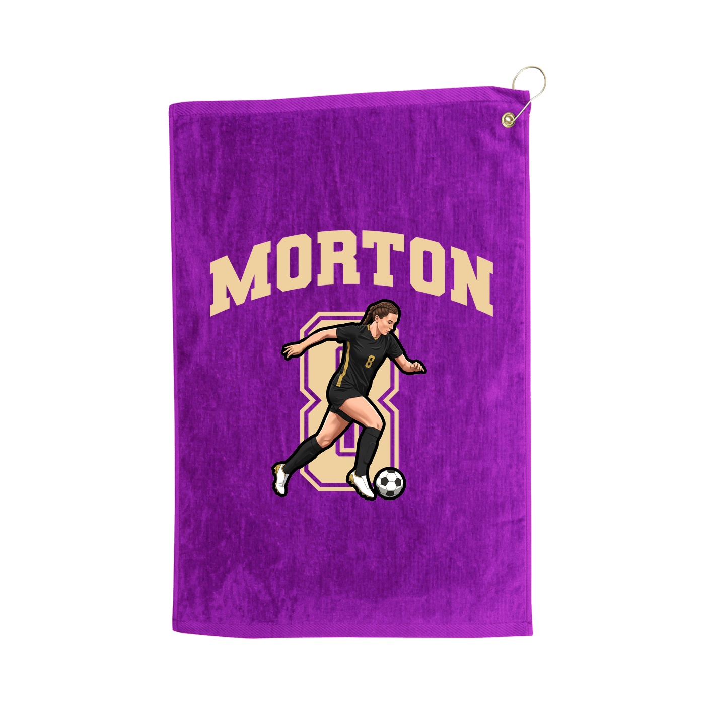 Golf Towel — Number in Purple
