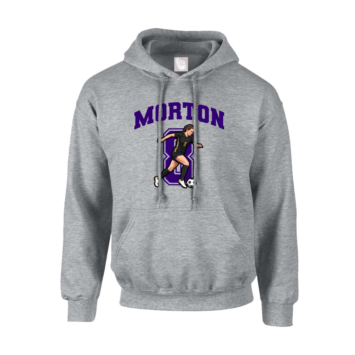 Hoodie — Number in Grey