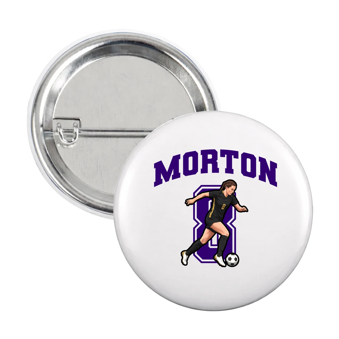 Game Day Button — Number in White