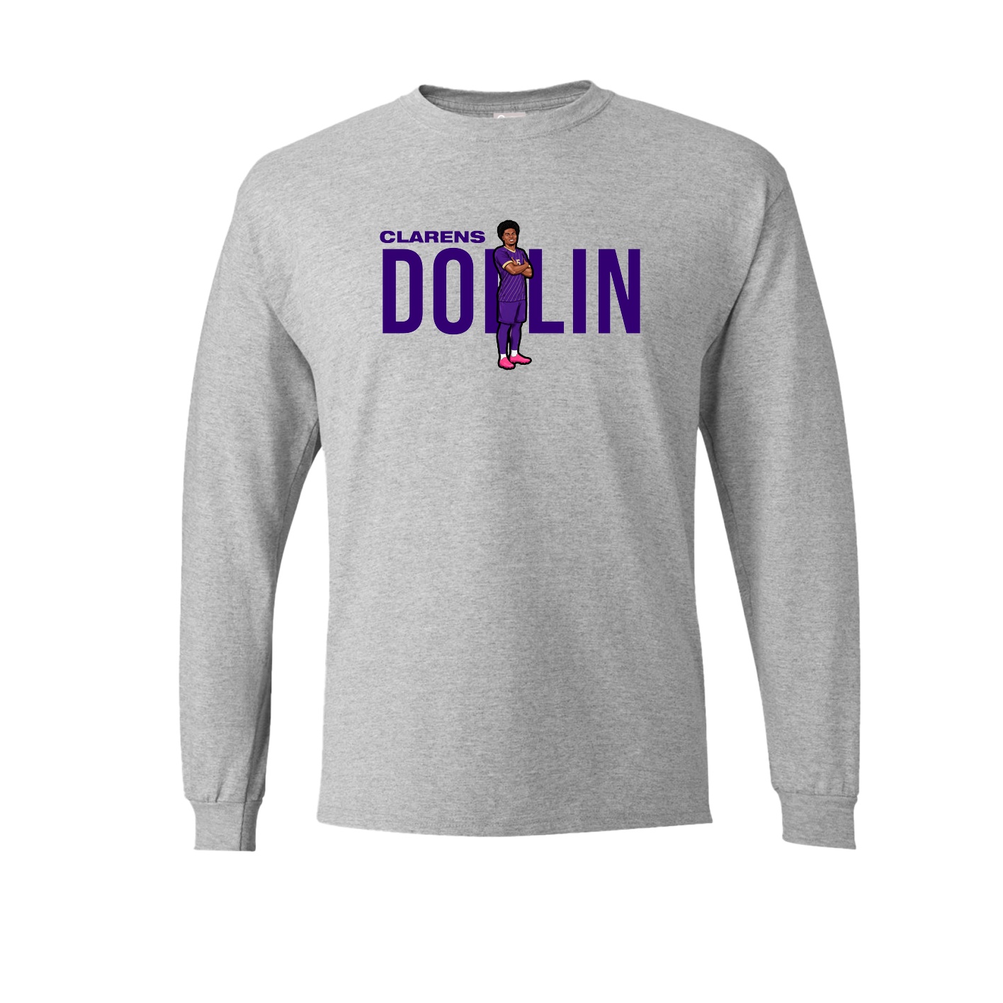 Long Sleeve Tee — Player Name in Grey
