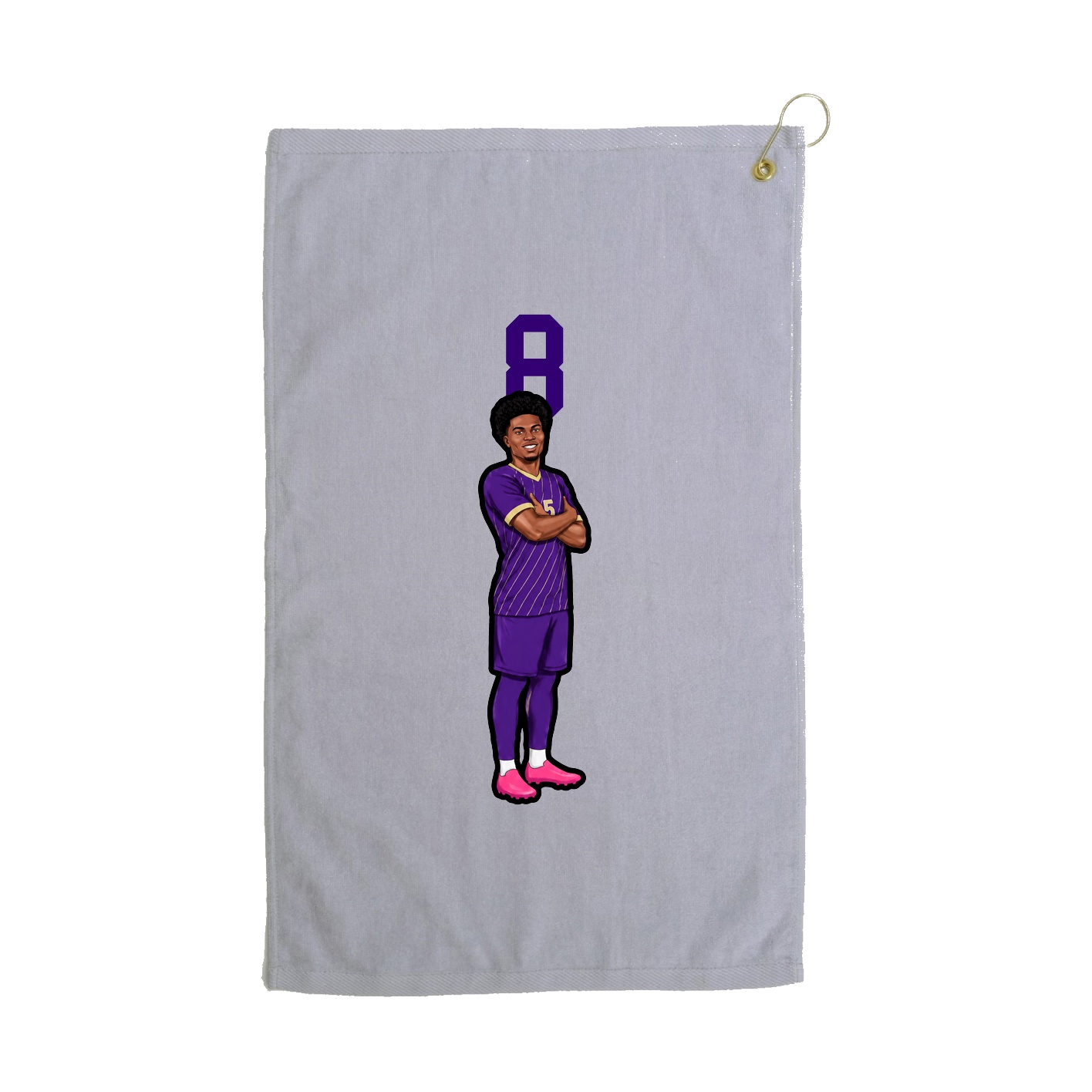Golf Towel — Number Top in Grey