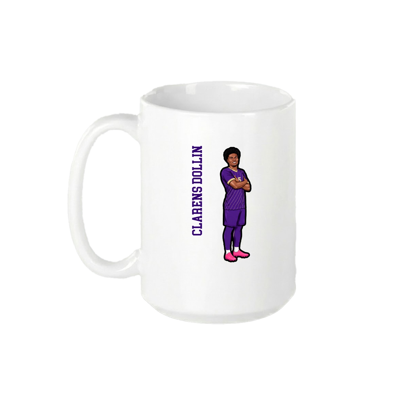 15oz Coffee Mug — Name Vertical in White