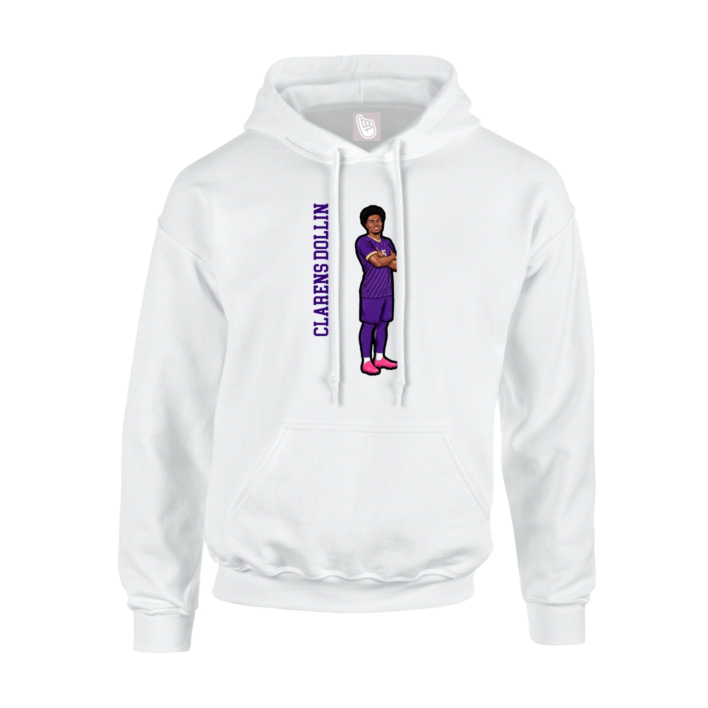 Hoodie — Name Vertical in White