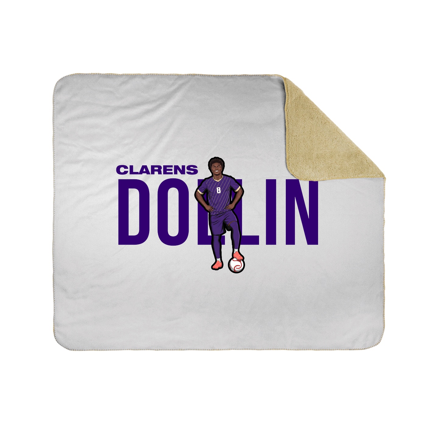 Throw Blanket — Player Name in White