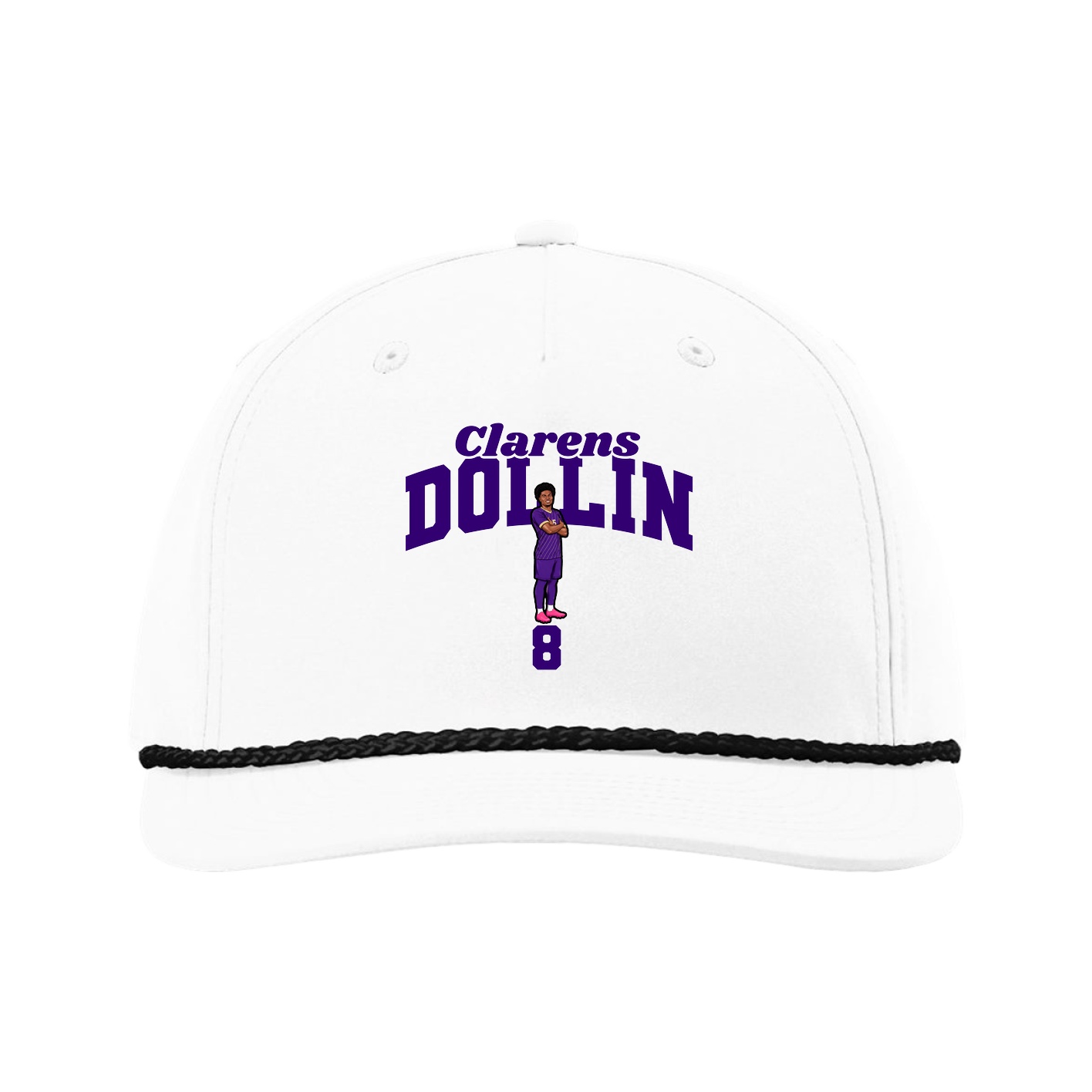 Five-Panel Classic Rope Cap — Signature Arch in White