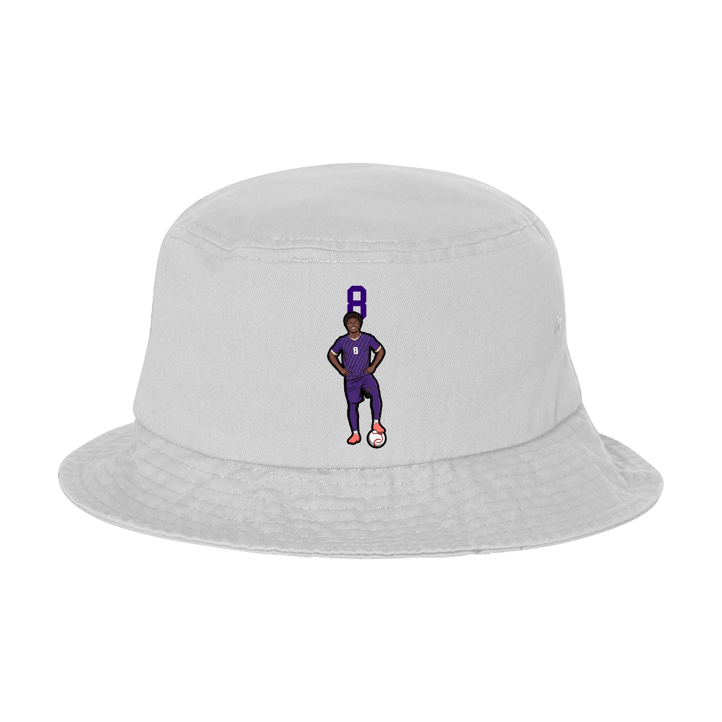 Bucket Cap — Number Top in White