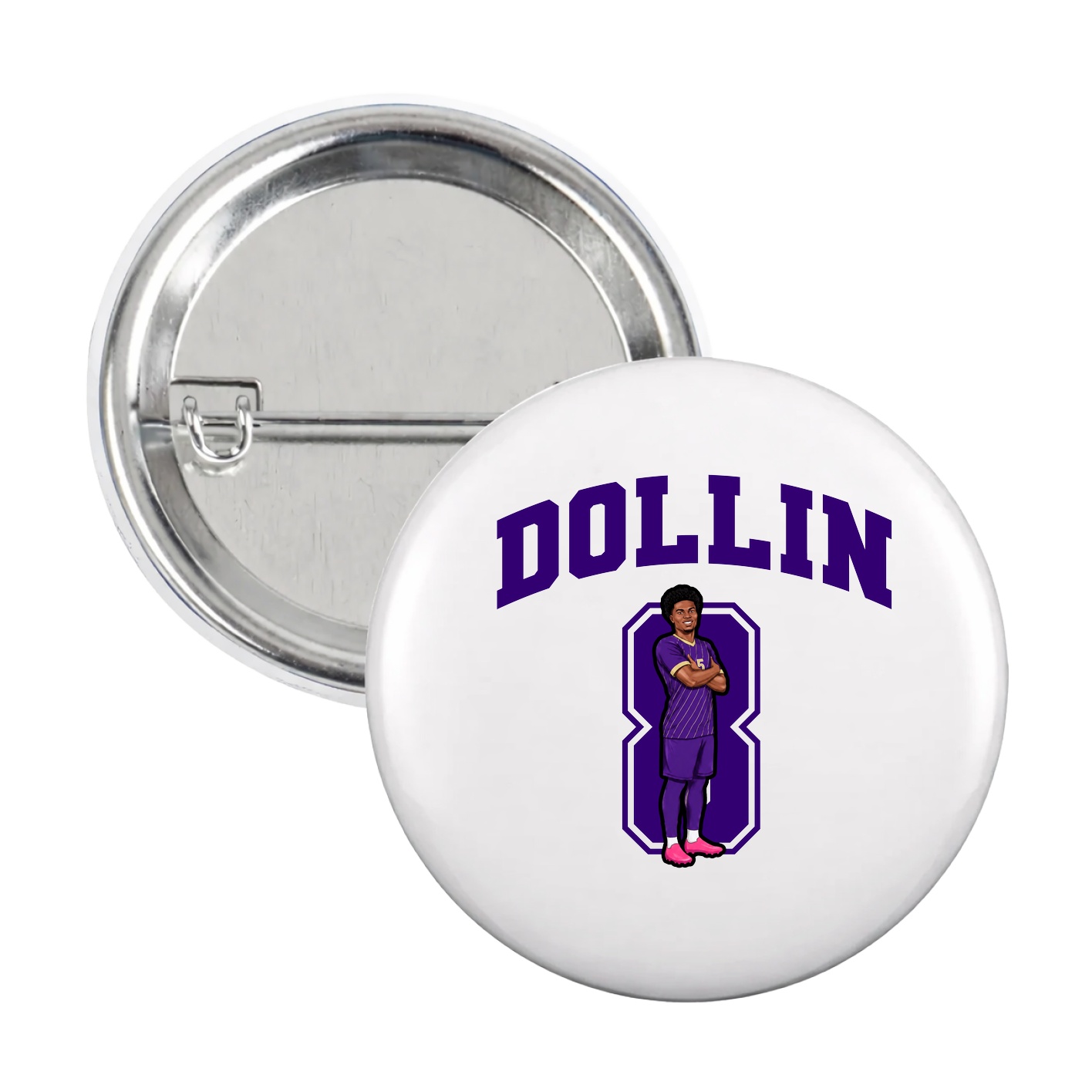 Game Day Button — Number in White