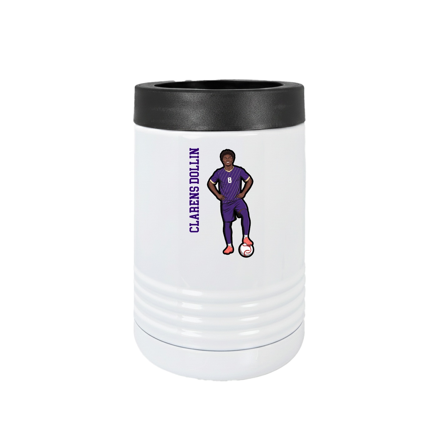 Beverage Holder — Name Vertical in White