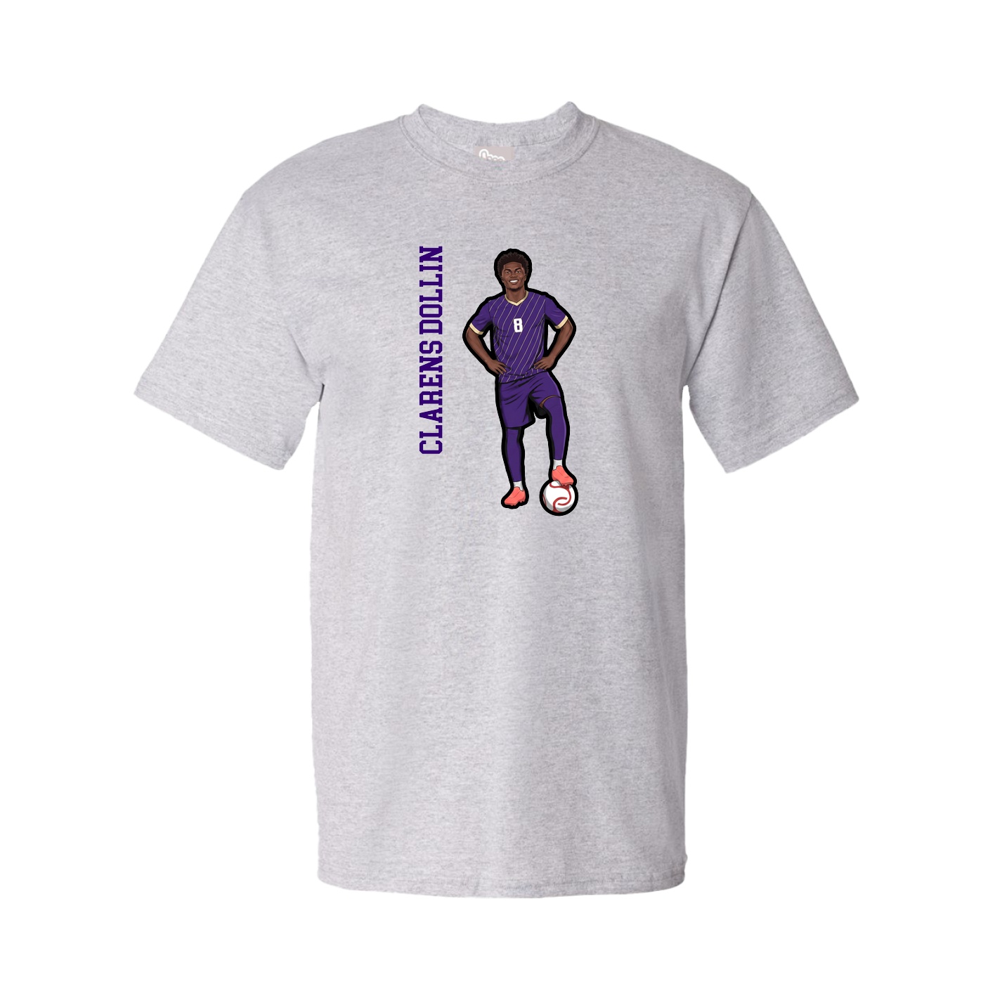Youth Tee — Name Vertical in Grey