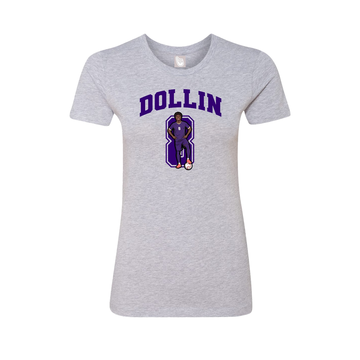Fitted Women's Tee — Number in Grey