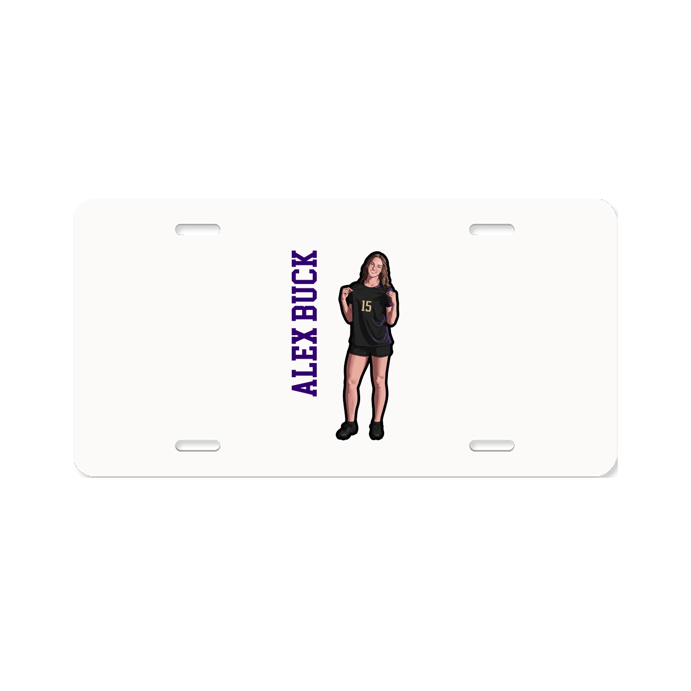 License Plate — Name Vertical in Classic