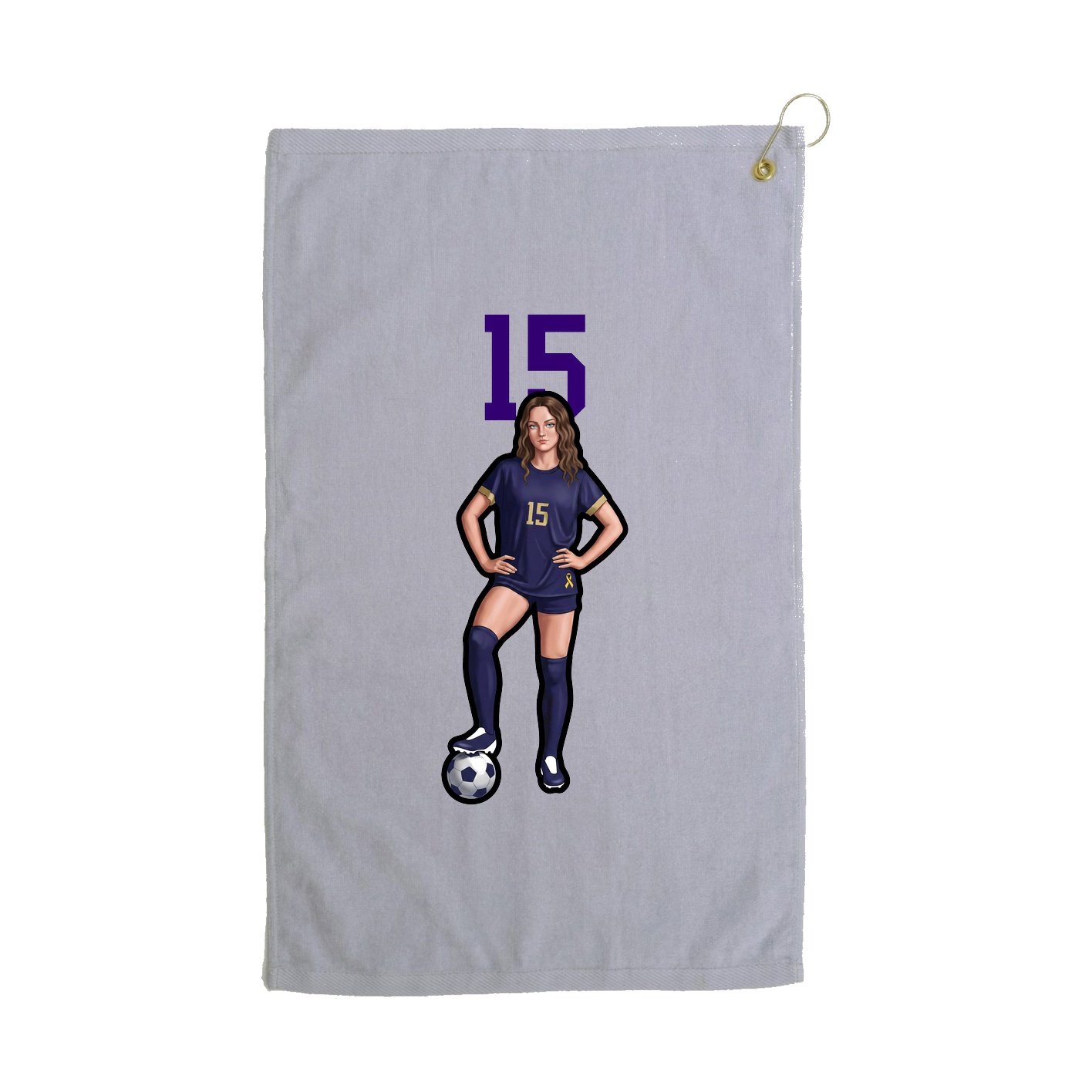 Golf Towel — Number Top in Grey