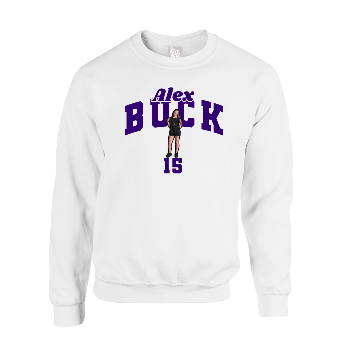 Fleece Crew — Signature Arch in White