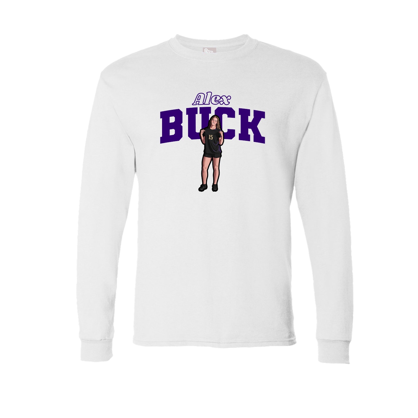 Long Sleeve Tee — Name Arch in White