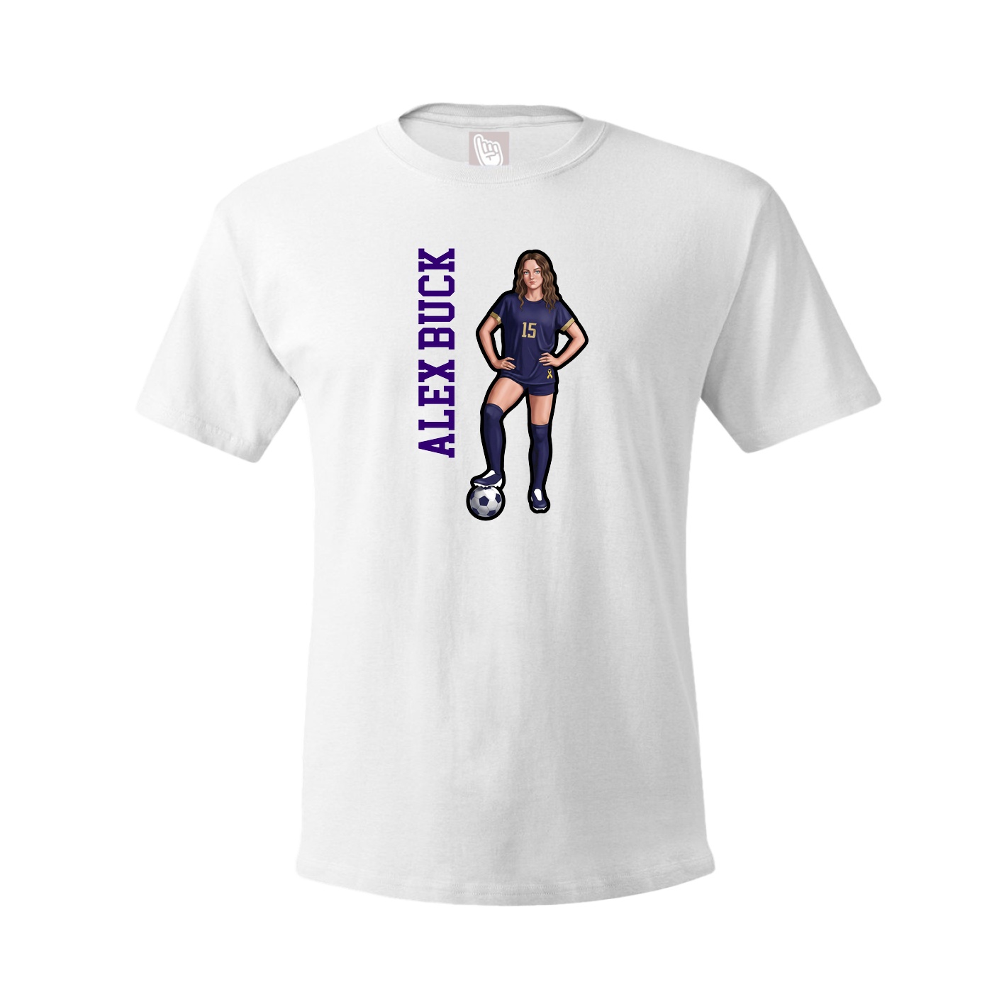 Tee — Name Vertical in White