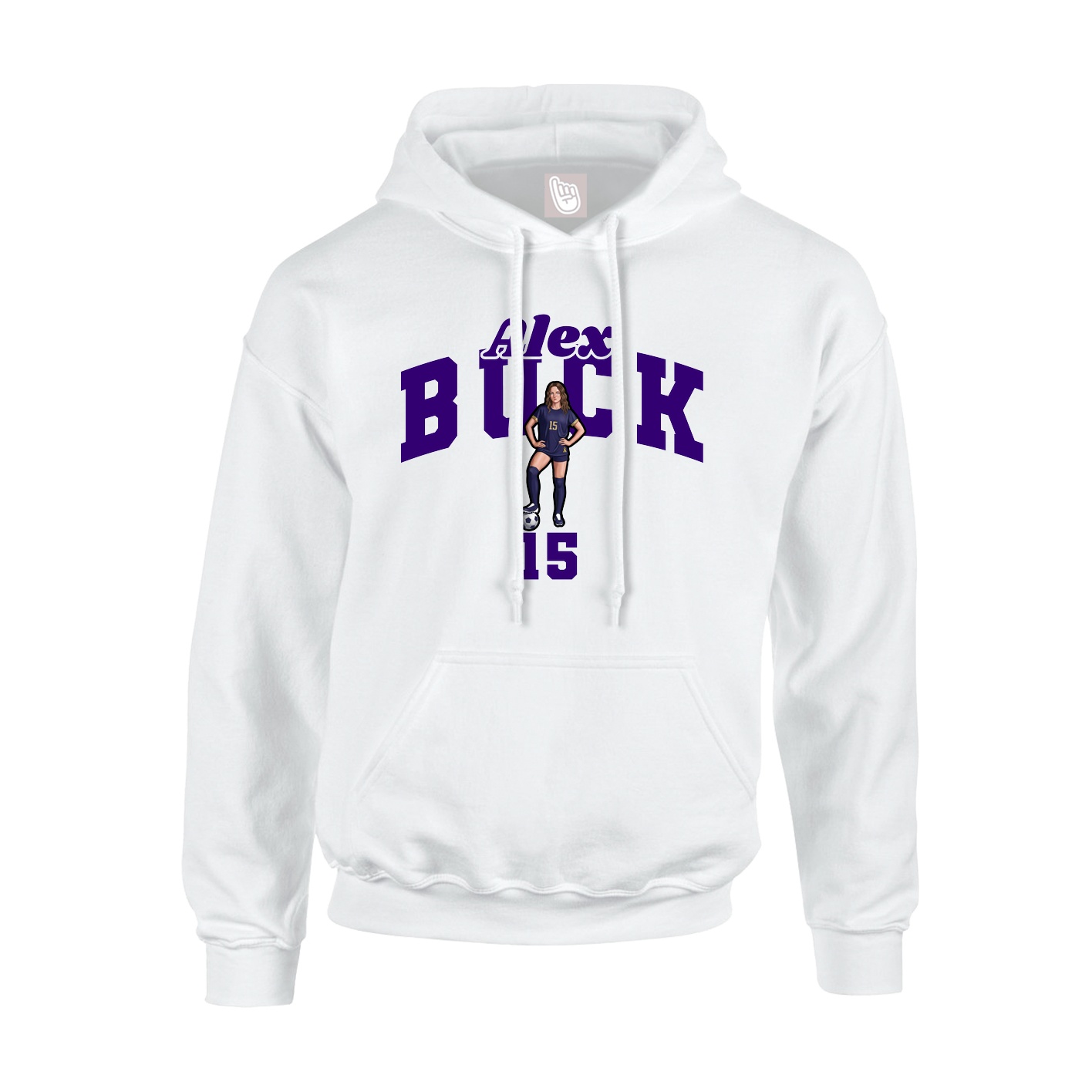 Youth Hoodie — Signature Arch in White