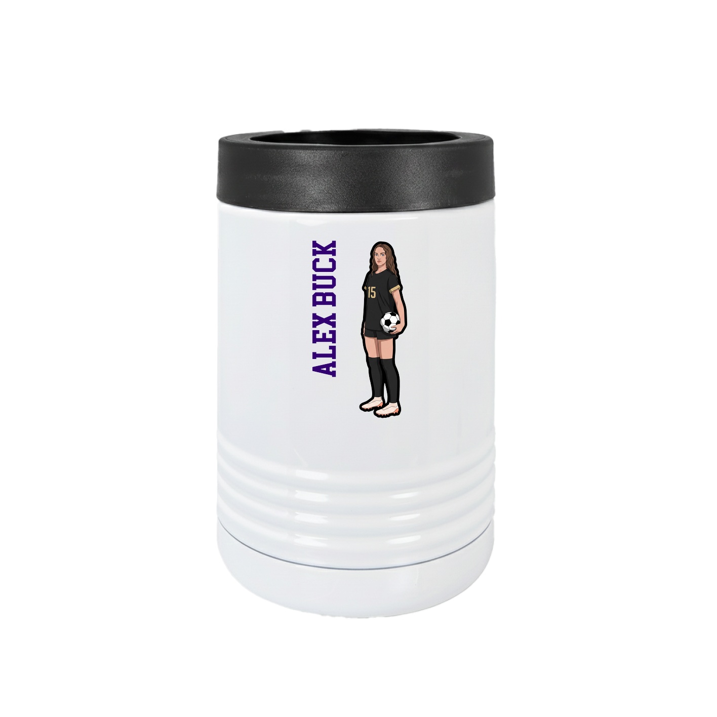 Beverage Holder — Name Vertical in White