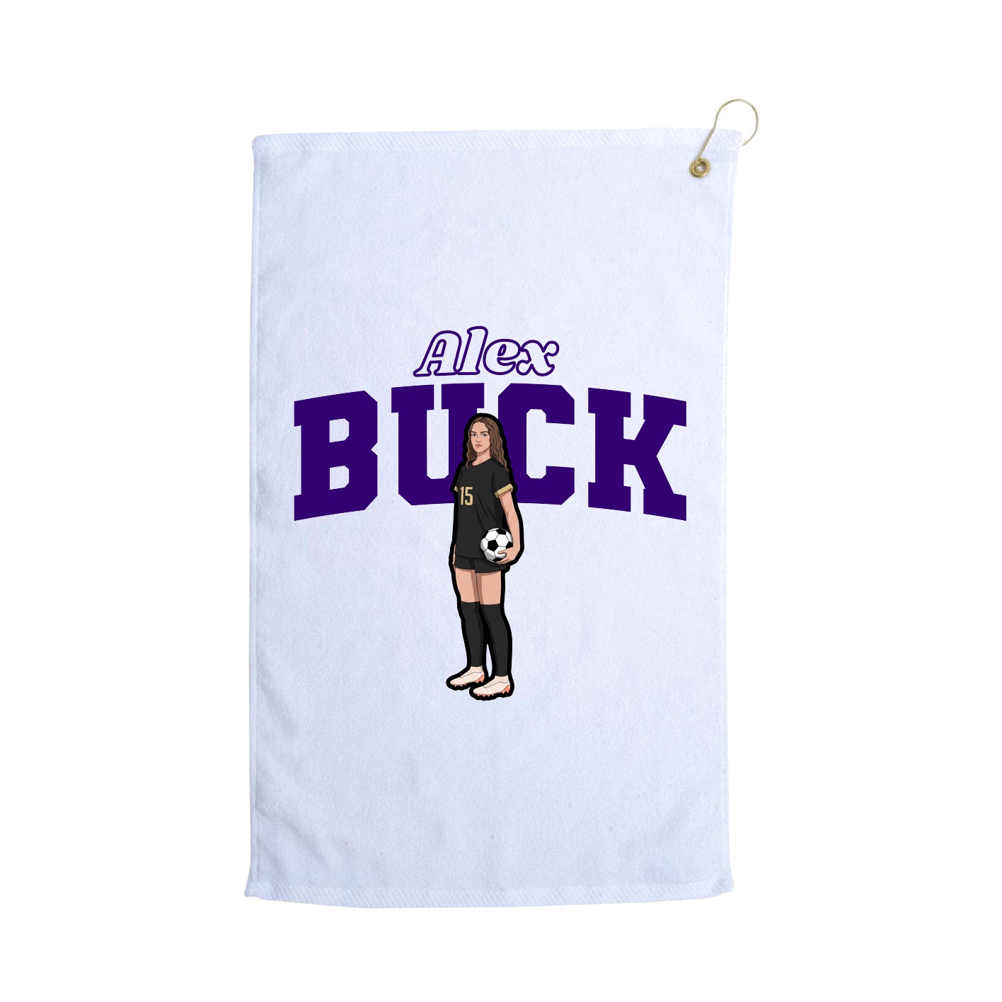 Golf Towel — Name Arch in White
