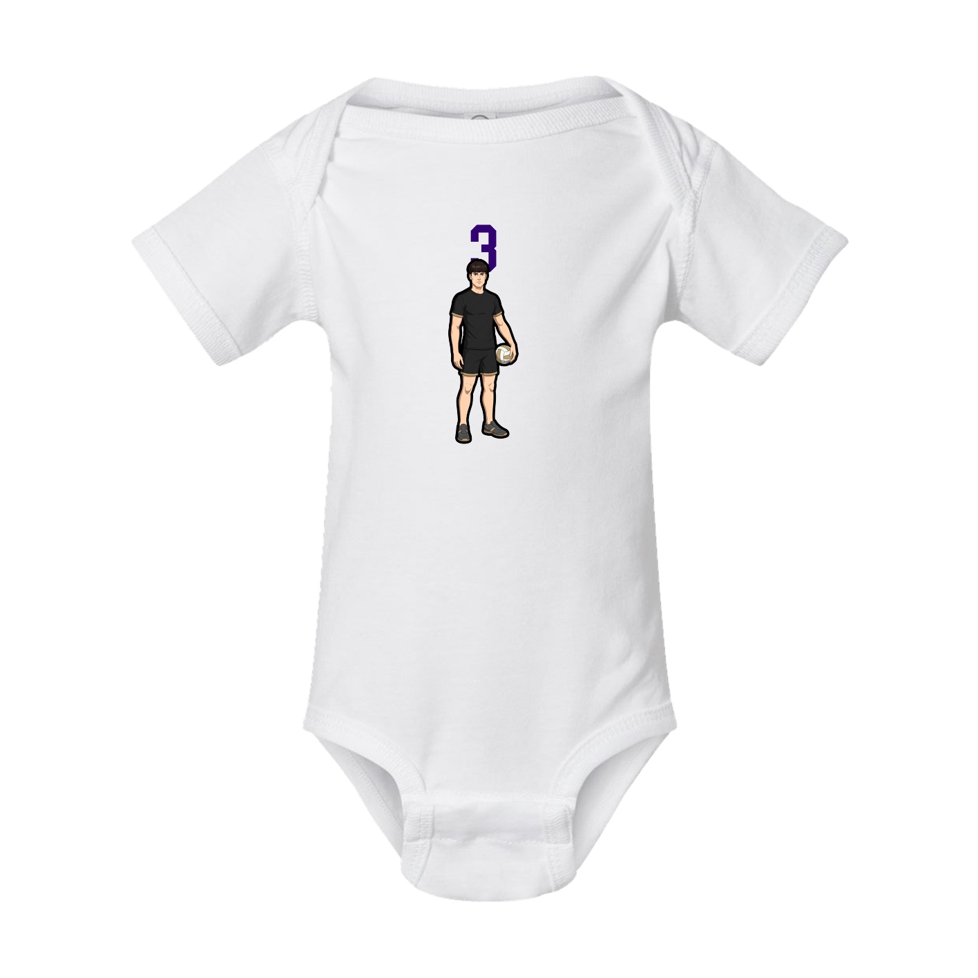 Baby Onesie — Number Top in White