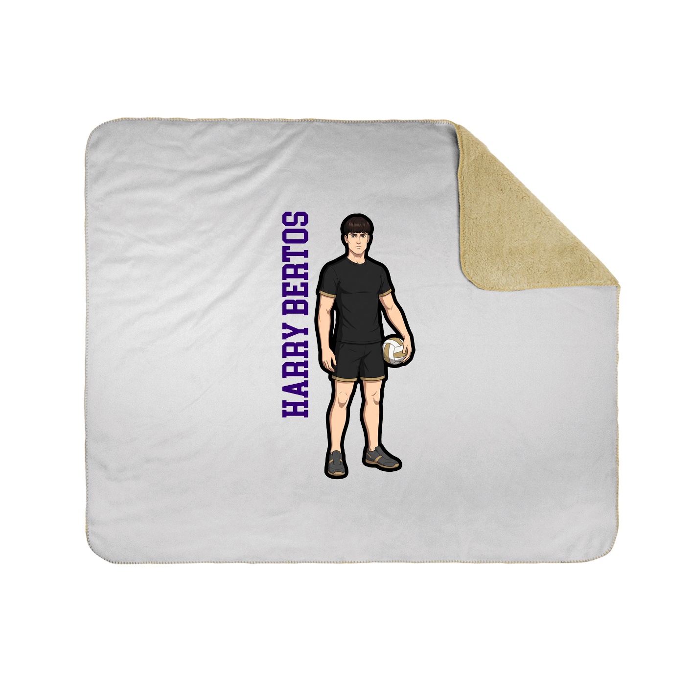 Throw Blanket — Name Vertical in White