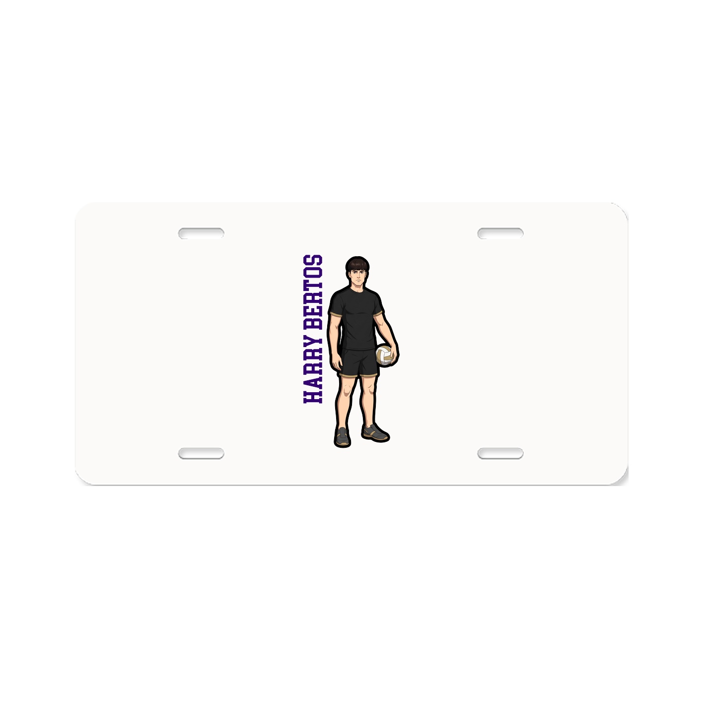 License Plate — Name Vertical in Classic