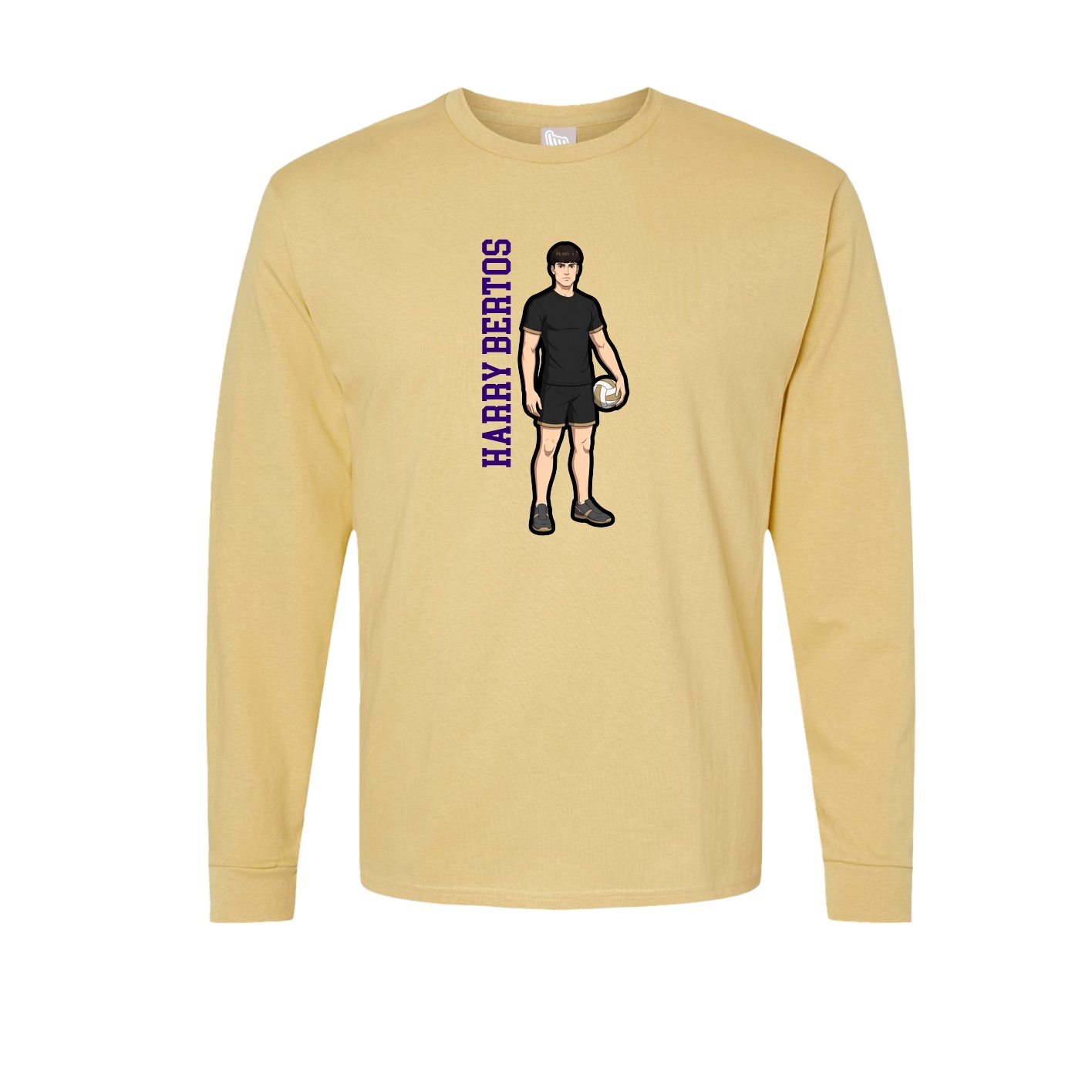 Long Sleeve Tee — Name Vertical in Vegas Gold