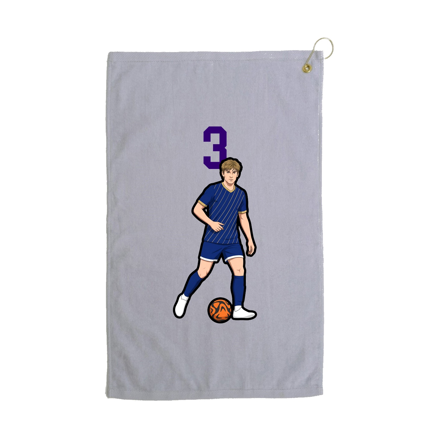 Golf Towel — Number Top in Grey
