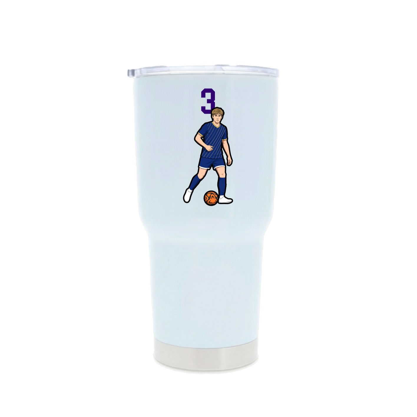 30oz Stainless Steel Tumbler — Number Top in White