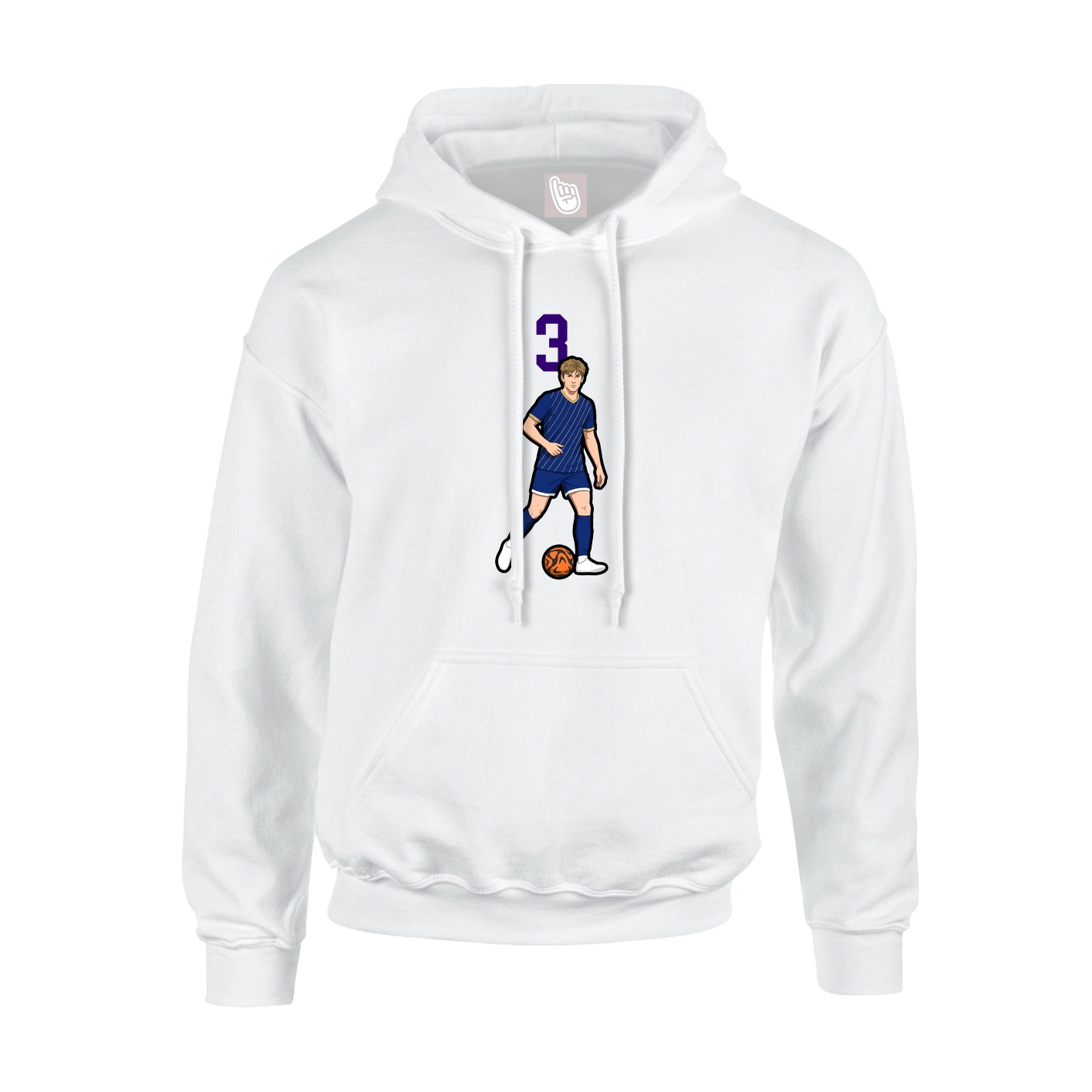Youth Hoodie — Number Top in White
