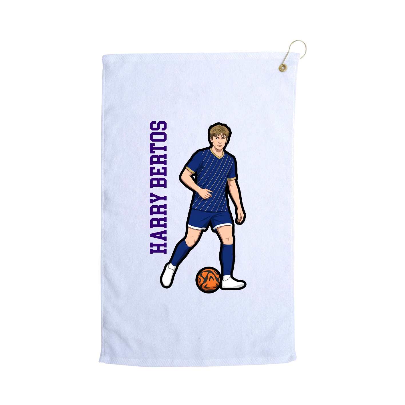 Golf Towel — Name Vertical in White