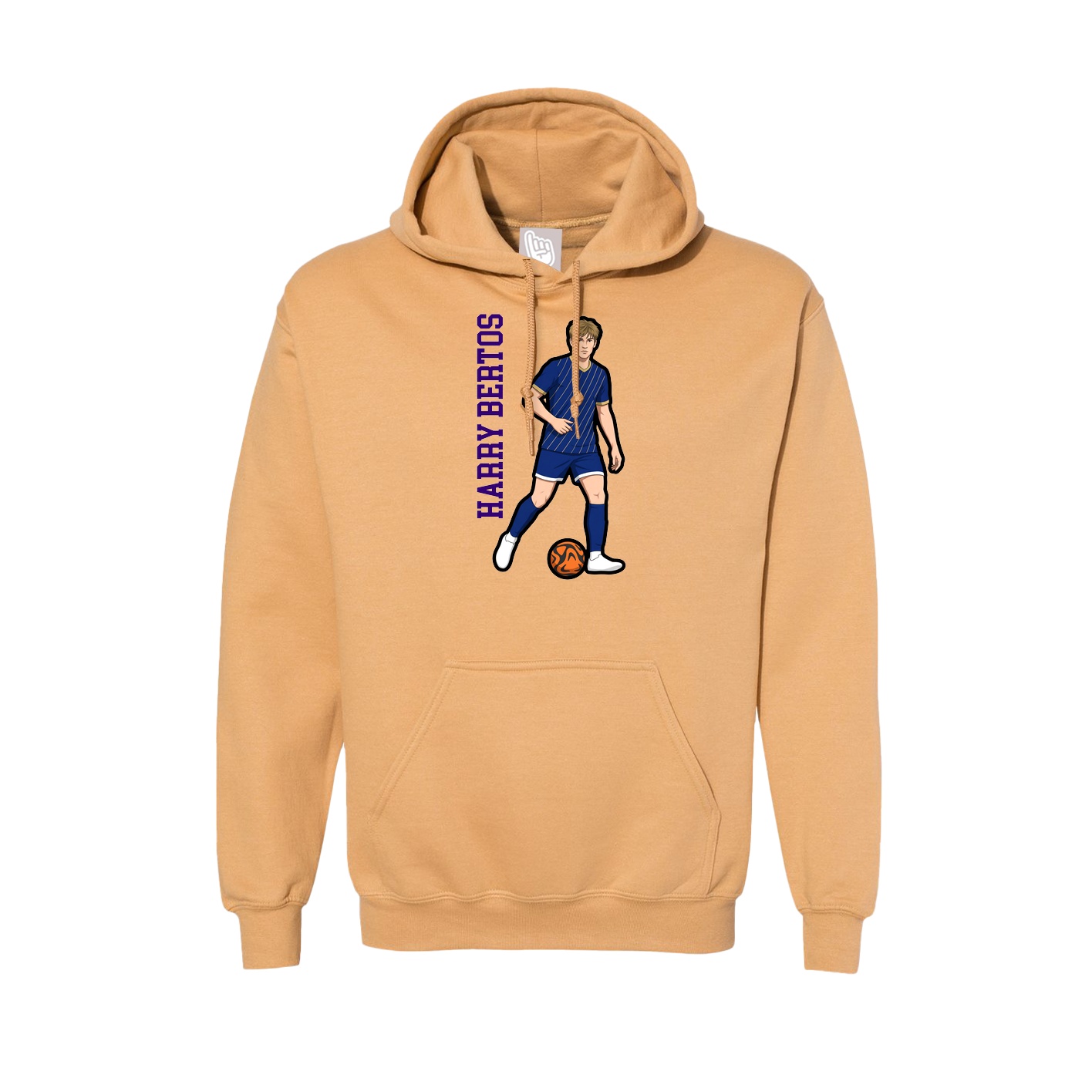 Hoodie — Name Vertical in Vegas Gold