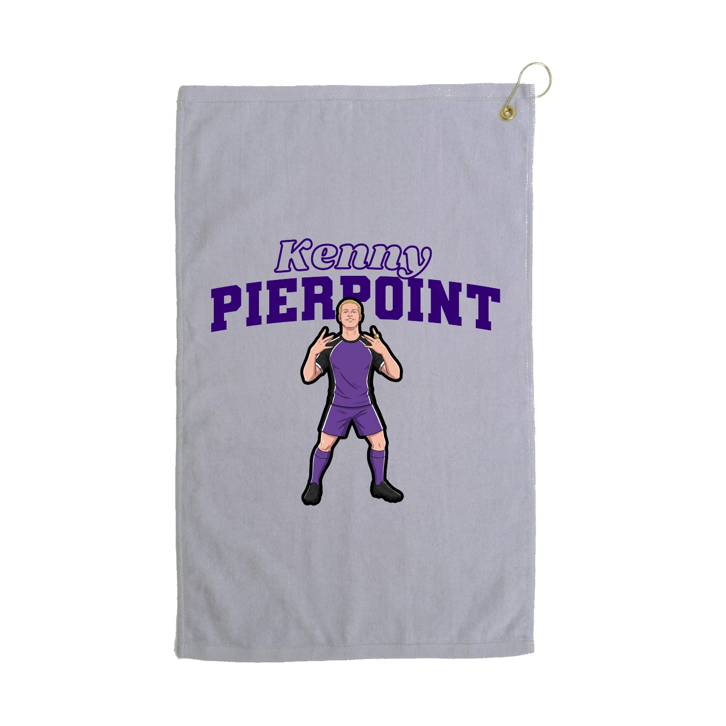 Golf Towel — Name Arch in Grey