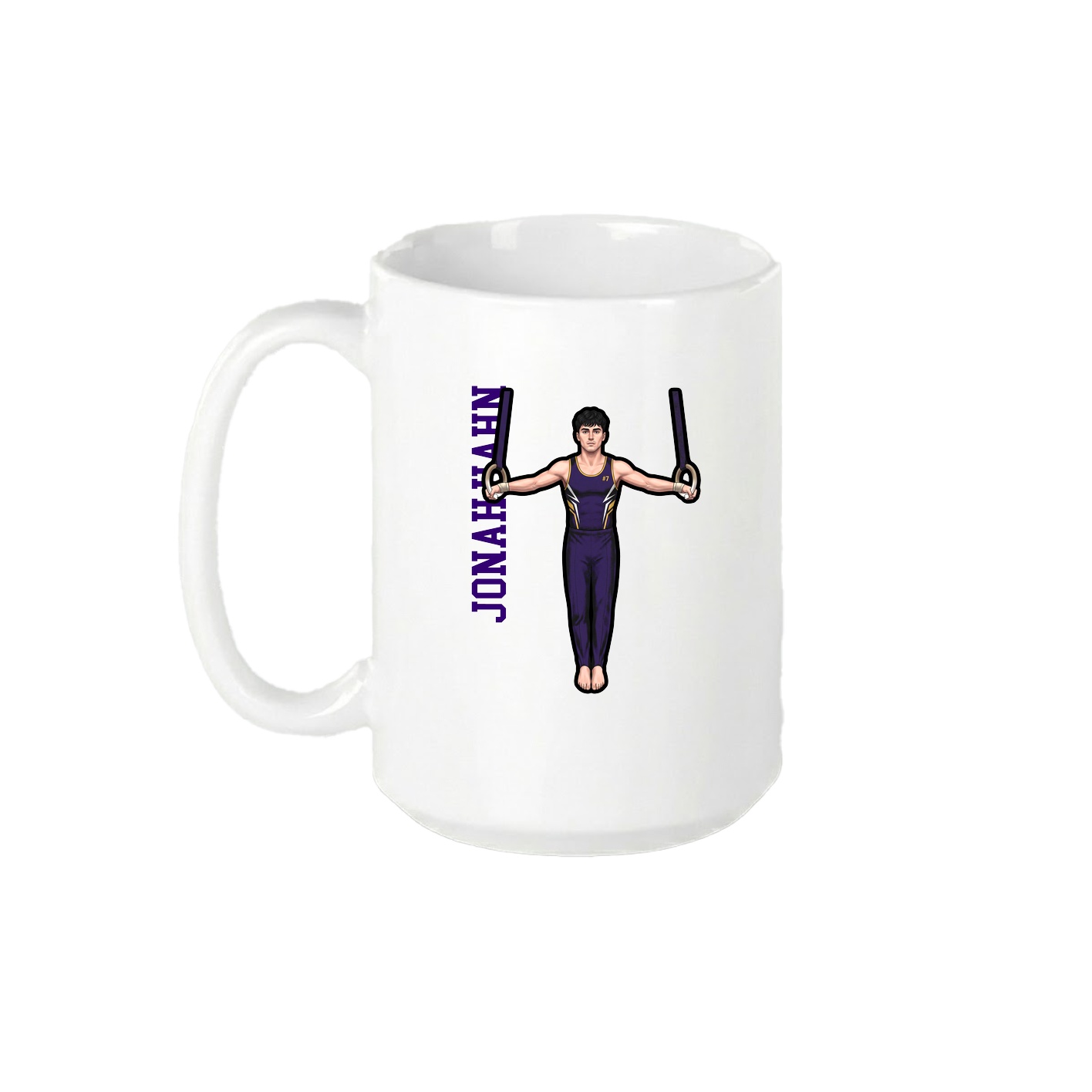 15oz Coffee Mug — Name Vertical in White