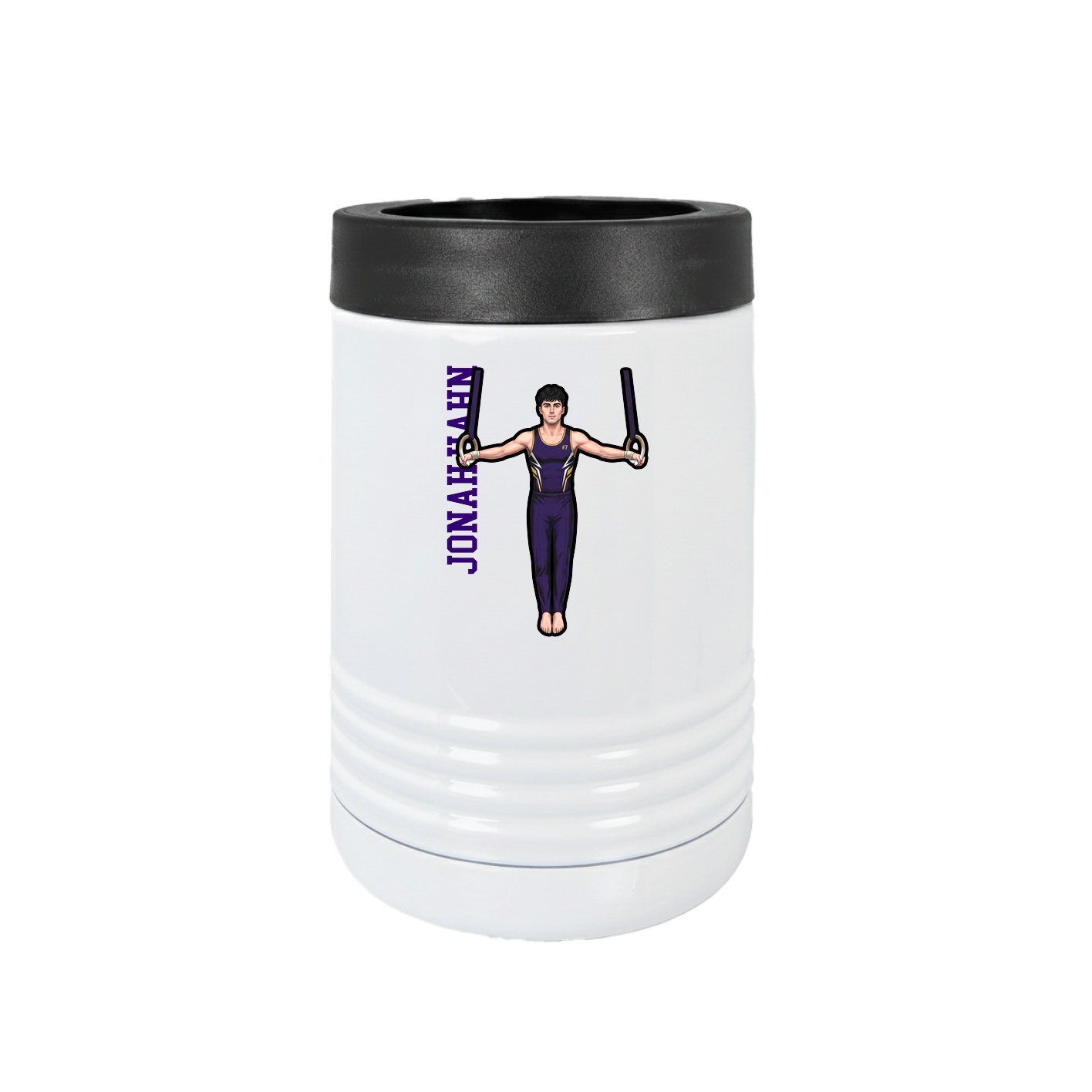 Beverage Holder — Name Vertical in White