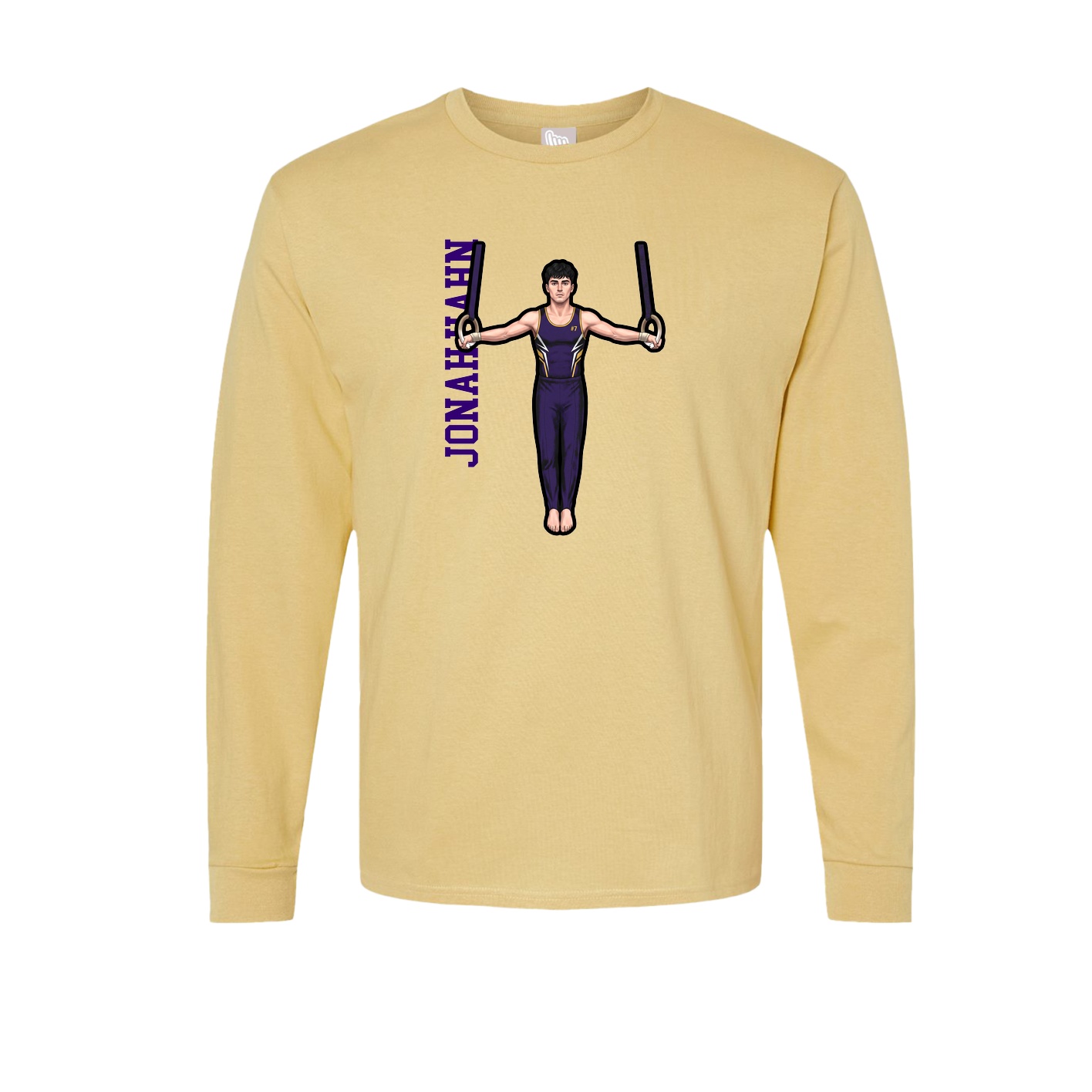 Long Sleeve Tee — Name Vertical in Vegas Gold