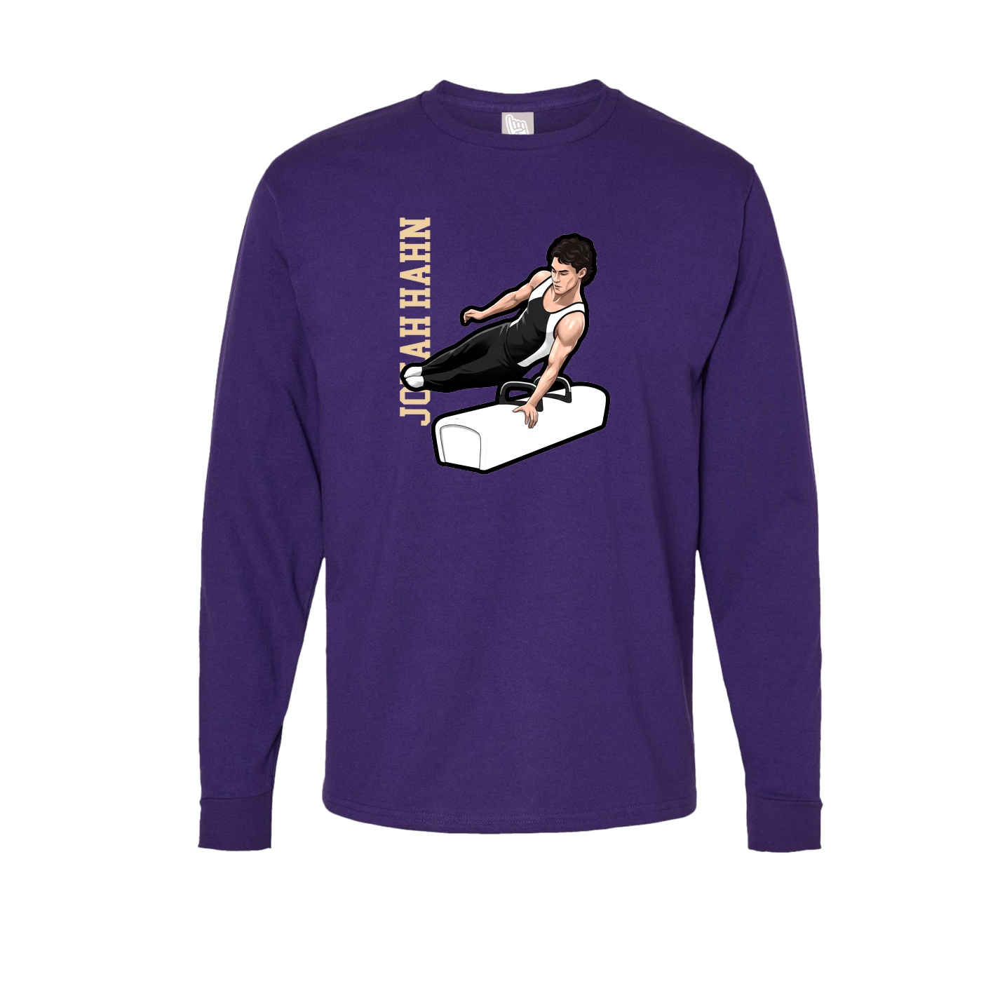 Long Sleeve Tee — Name Vertical in Purple