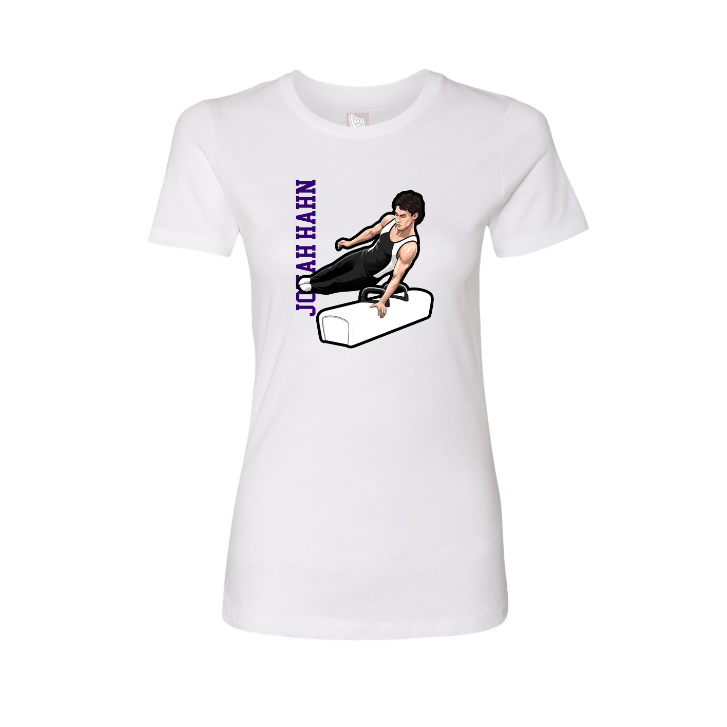 Fitted Women's Tee — Name Vertical in White