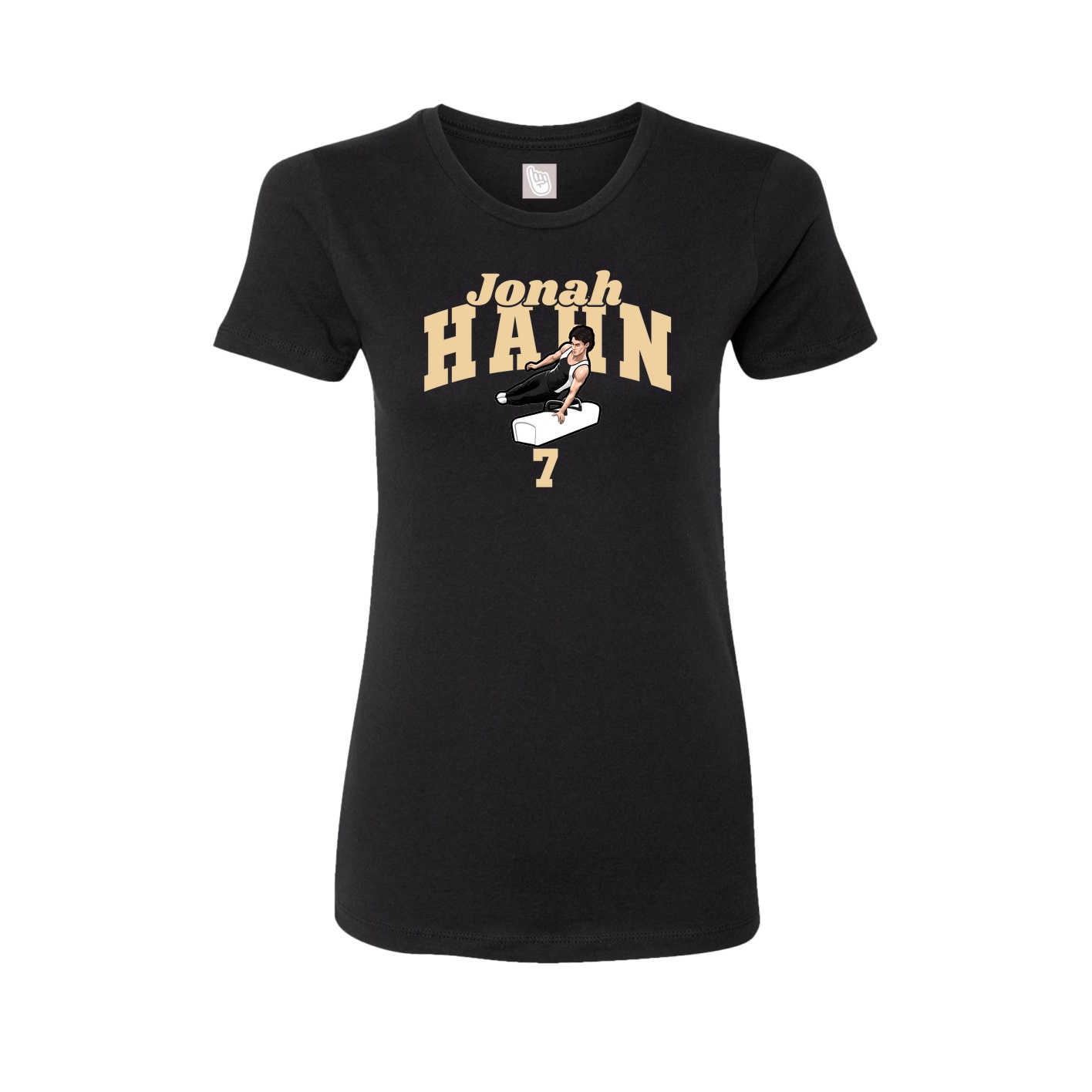 Fitted Women's Tee — Signature Arch in Black