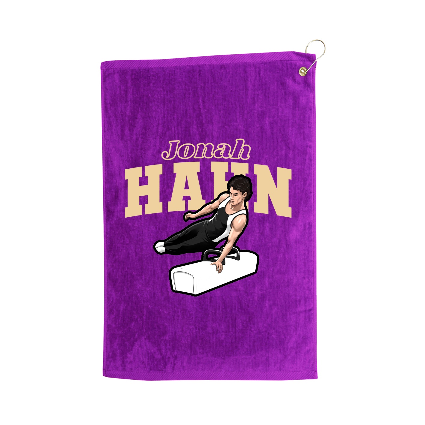 Golf Towel — Name Arch in Purple