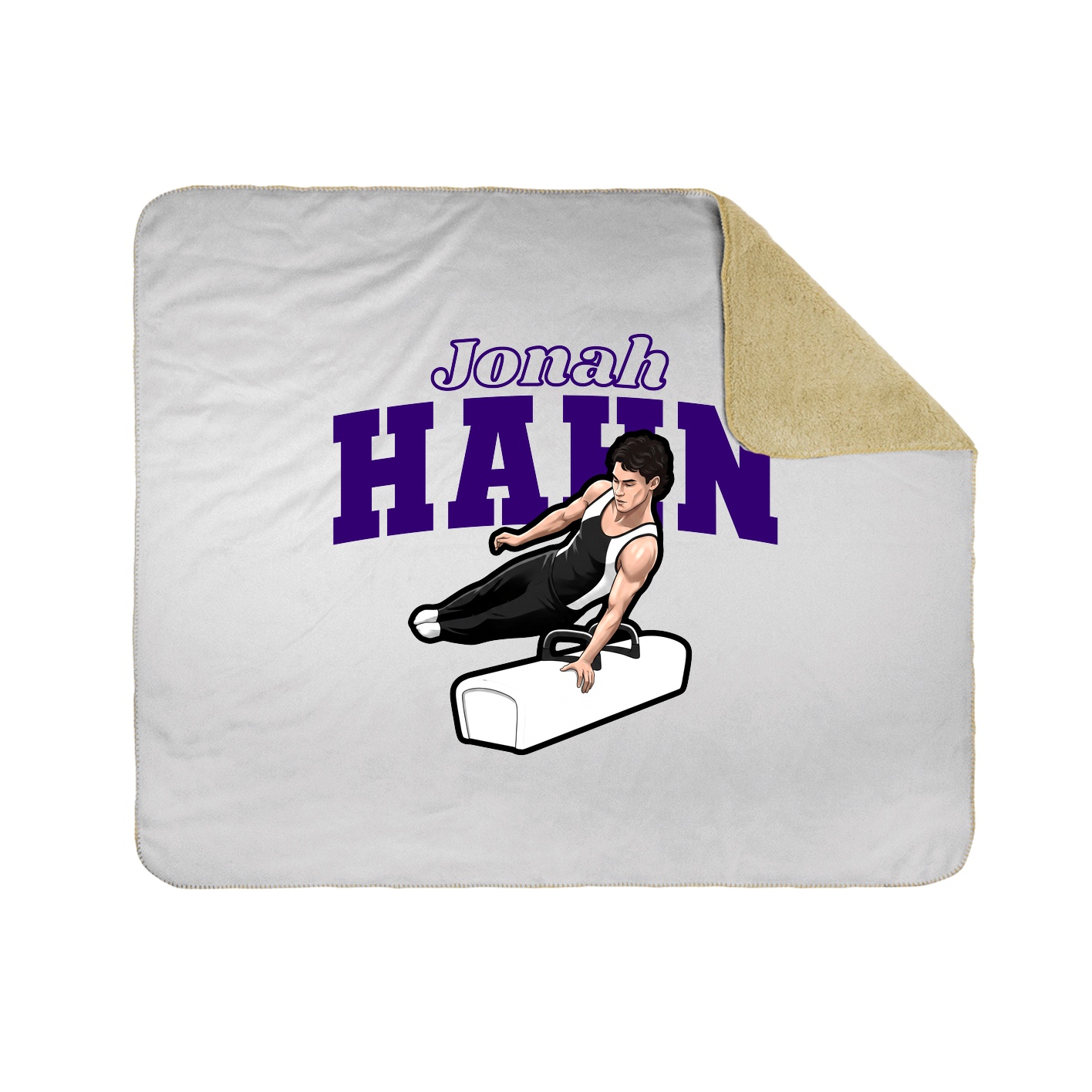 Throw Blanket — Name Arch in White