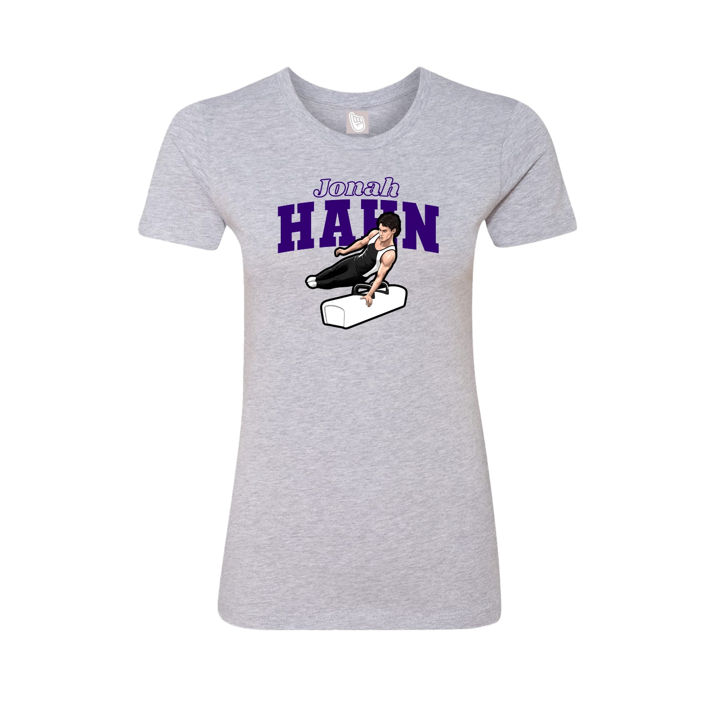 Fitted Women's Tee — Name Arch in Grey