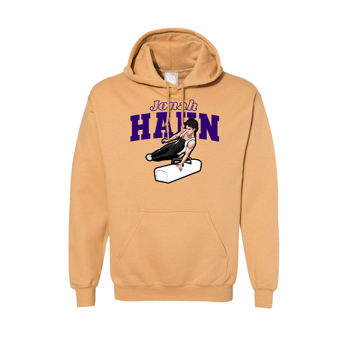 Hoodie — Name Arch in Vegas Gold