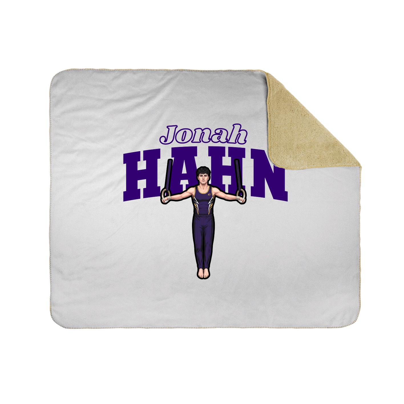 Throw Blanket — Name Arch in White