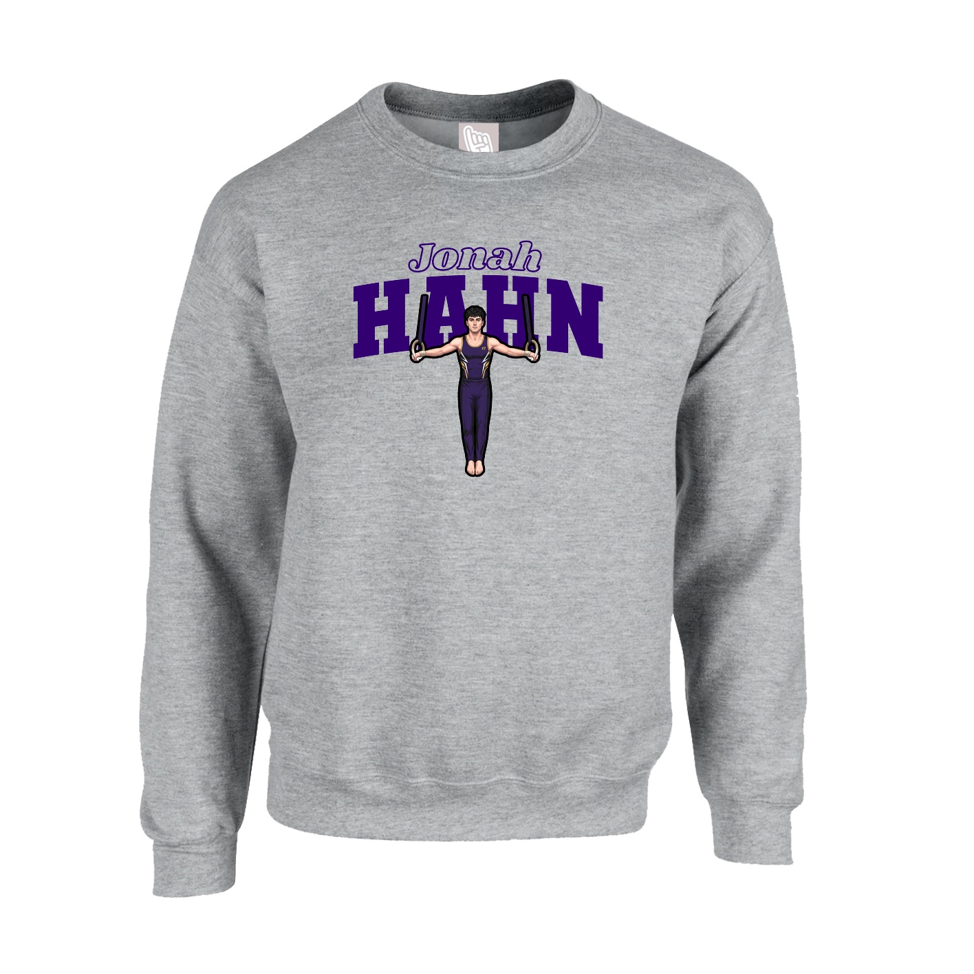 Fleece Crew — Name Arch in Grey